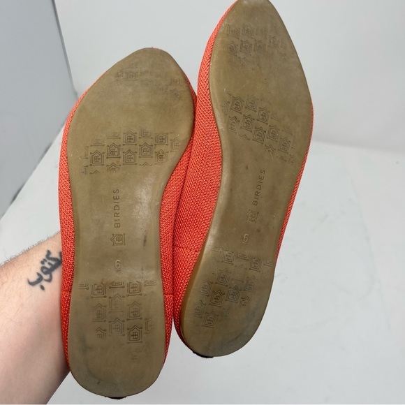 Birdies The Blackbird Orange Knit Pointed Flats Size 6 - Picture 3 of 7